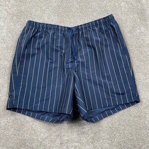 DSG Mens Rec Short 6 Inch Inseam Navy Blue White Pinstripe Relaxed Fit Size M